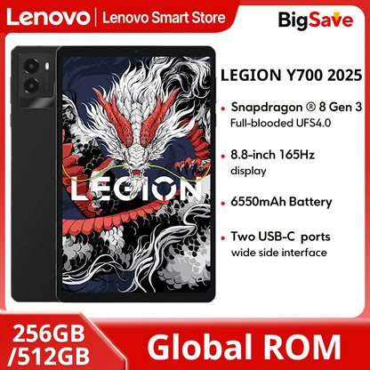 Lenovo LEGION Y700 2025 Tablet Original Global ROM 8.8-Inch 2K 165Hz Display Snapdragon 8 Gen 3  WIFI 7 Android 6550mAh  Pad PC