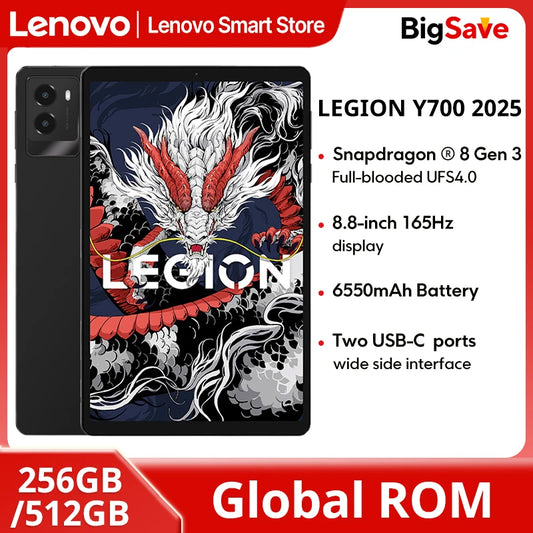 Lenovo LEGION Y700 2025 Tablet Original Global ROM 8.8-Inch 2K 165Hz Display Snapdragon 8 Gen 3  WIFI 7 Android 6550mAh  Pad PC