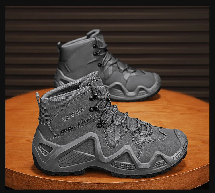 Men's Brand Outdoor Lace-up Boots Autumn Winter Man Fashion Solid Shoes for Men Waterproof Wear-resistant Boots Male Hike Shoes