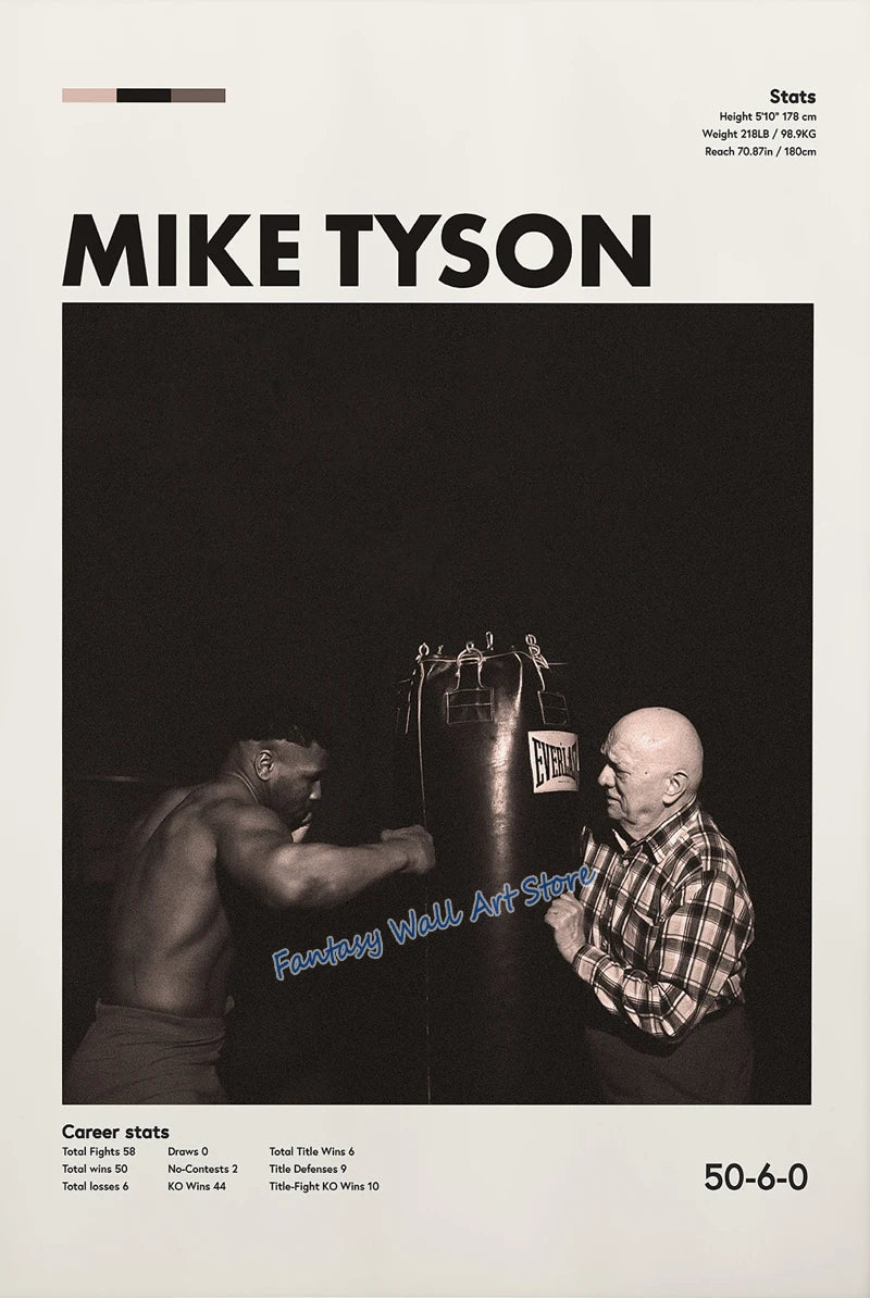 World Famous Boxing Players The Best Boxing Athlete Minimalist Black and White Poster Canvas Painting Wall Pictures Home Decor