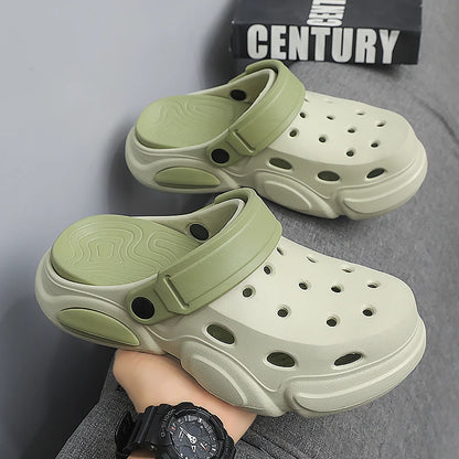 Summer Men's Thick-Soled Non-Slip Breathable Toe-Cap Sandals Casual Beach Slippers