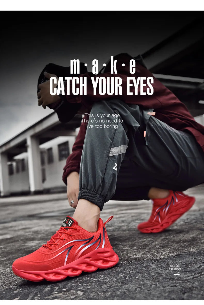 Trend Men's Sneakers Fashion Men's Running Shoes Tennis Basketball Sports Shoes Outdoor Walking Breathable Lace-up Jogging Shoes