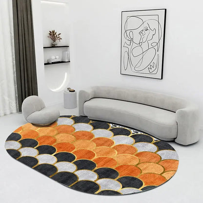 Creative Oval Carpet Living Room Decoration Carpets High Quality Rugs for Bedroom Home Decor Mat Lounge Rug Non-slip Porch Mats