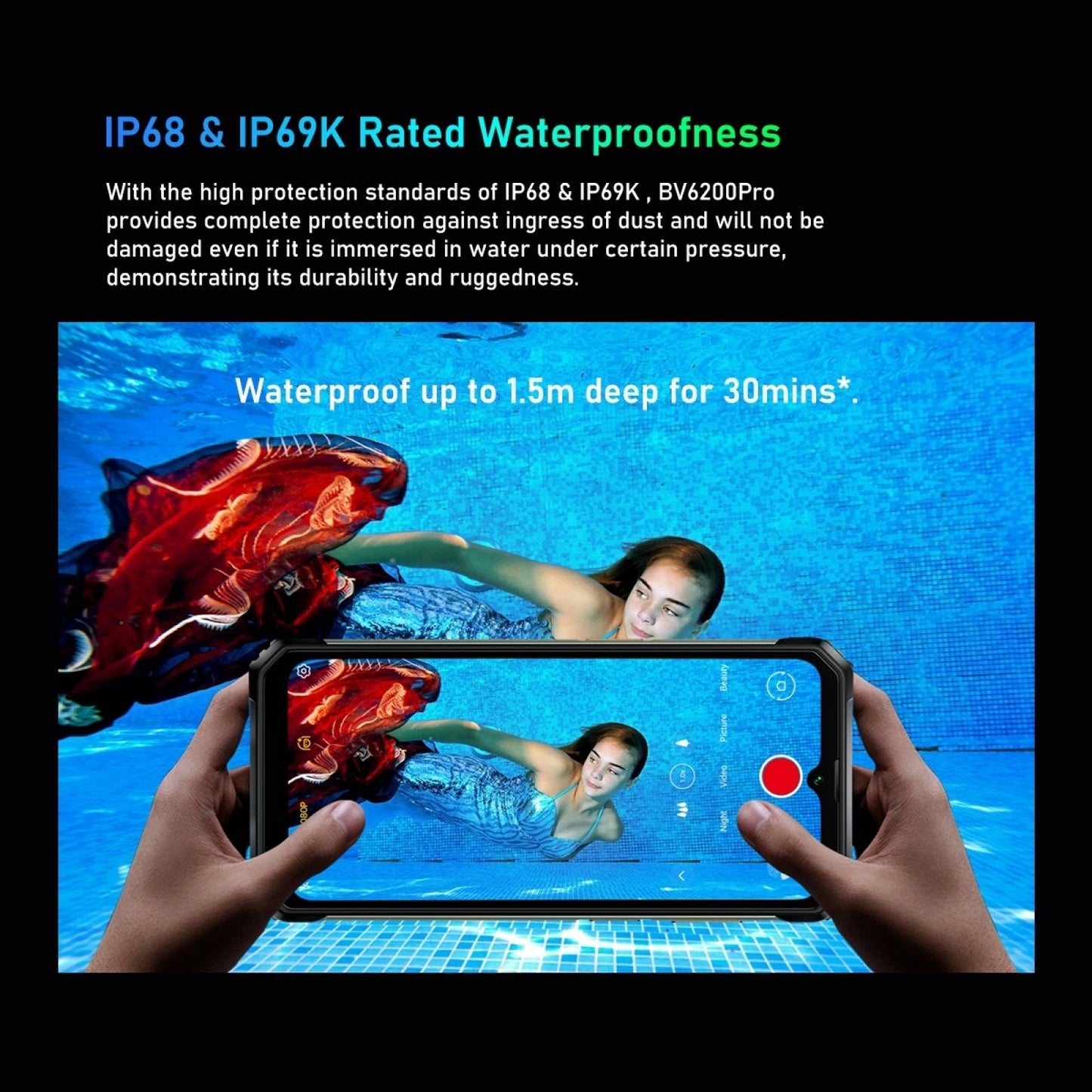 Blackview BV6200 Pro Rugged Phone 4GB / 6GB+128GB IP69 Waterproof Helio P35 13000mAh With 18W Fast Charg NFC 4G Smartphone