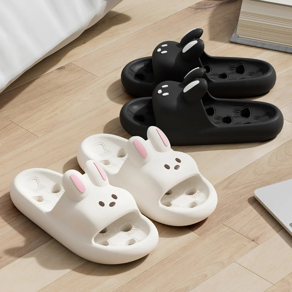 Summer Men Bathroom Slippers Women Cute Cartoon Home Sandals Breathable Soft EVA Non-slip Slides Indoor Quick Drying Flip Flops