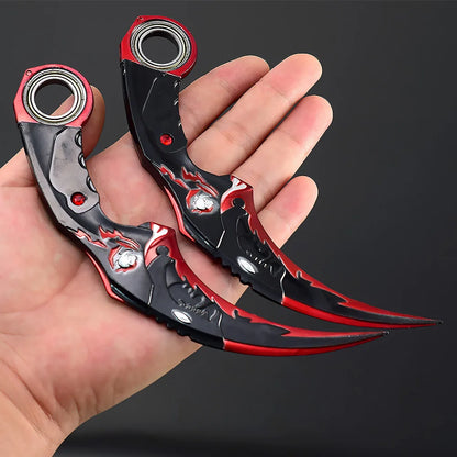 18cm/7.08 Game Figure Blue Dragon Golden Dragon Claw Knife,karambit,Metal Crafts Ornaments Decorate Gifts,Action Figure