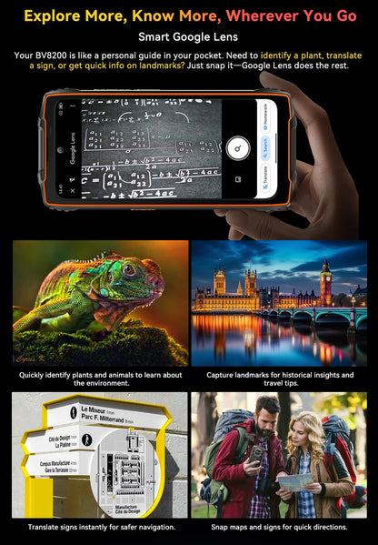 【World premiere】Blackview BV8200 Rugged Phone 6.5" 2.4K 120Hz Display Helio G100 NFC 12GB 256GB Android 14 45W Charger CellPhone