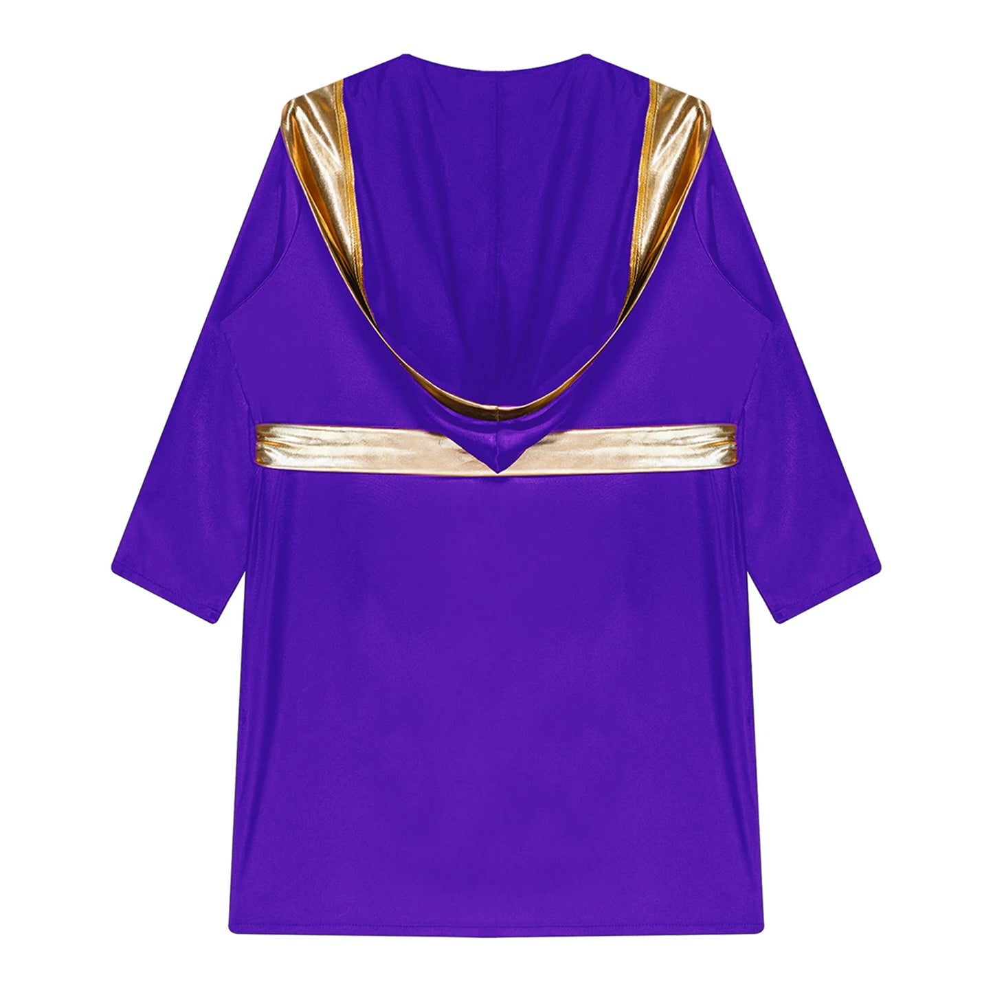 Kids Boys Boxing Robe Boxer Cosplay Costume Long Sleeve Open Front Hooded Cloak with Belt for Kickboxing Workout Sports Fitness