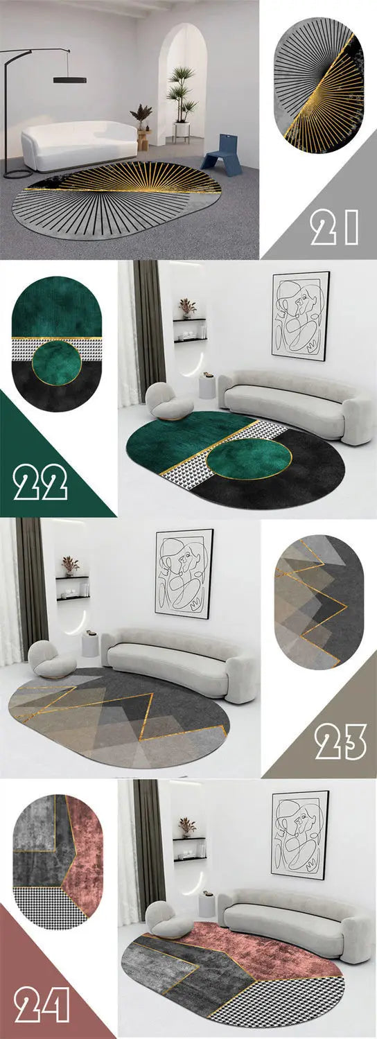 Creative Oval Carpet Living Room Decoration Carpets High Quality Rugs for Bedroom Home Decor Mat Lounge Rug Non-slip Porch Mats