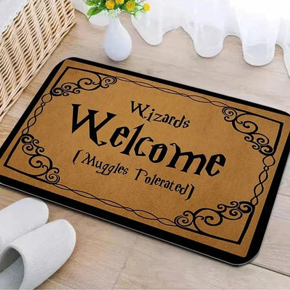 Welcome Door Mat Bathroom Area Non-Slip Absorbent Carpet Wizard Muggle Hallway Decor Carpet Home Decor Entrance Door Mat