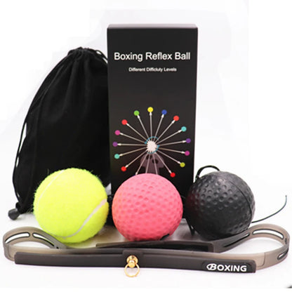 3 balls/set Boxing Reaction Balls Sweatproof Headbands Boxing Balls Fitness Stress Relief Balls Boxing Training Equipment