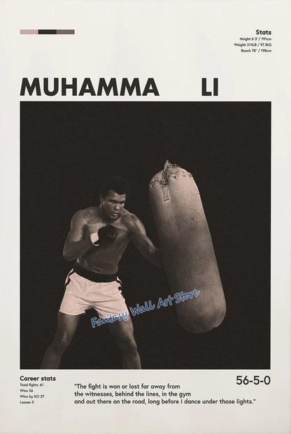 World Famous Boxing Players The Best Boxing Athlete Minimalist Black and White Poster Canvas Painting Wall Pictures Home Decor