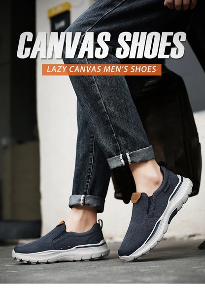 Men's Casual Shoes Fashion Canvas Shoes Breathable Men's Walking Flat Sneakers Outdoor Lightweight Men's Shoes Vulcanize Shoes