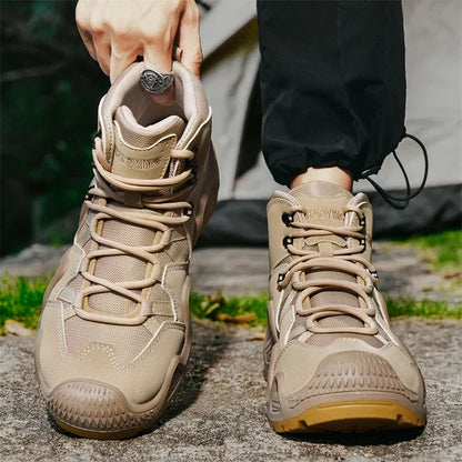 Men's Brand Outdoor Lace-up Boots Autumn Winter Man Fashion Solid Shoes for Men Waterproof Wear-resistant Boots Male Hike Shoes