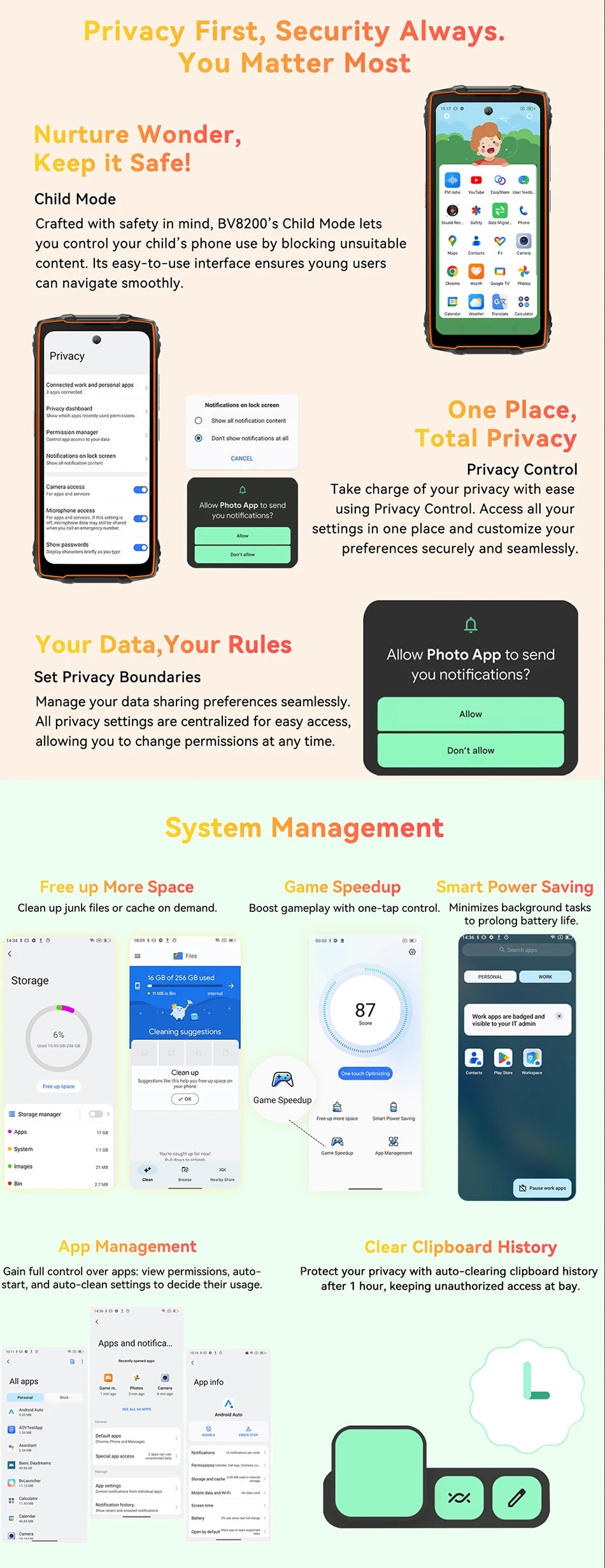 【World premiere】Blackview BV8200 Rugged Phone 6.5" 2.4K 120Hz Display Helio G100 NFC 12GB 256GB Android 14 45W Charger CellPhone