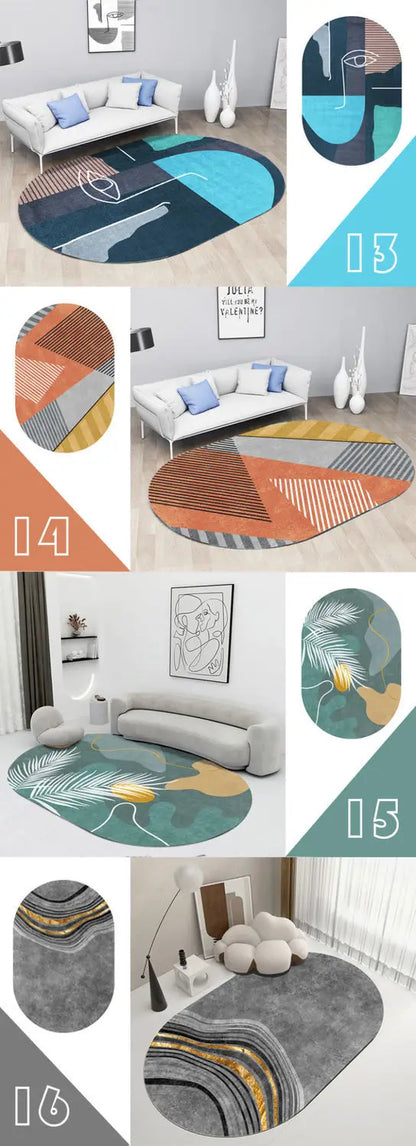 Creative Oval Carpet Living Room Decoration Carpets High Quality Rugs for Bedroom Home Decor Mat Lounge Rug Non-slip Porch Mats