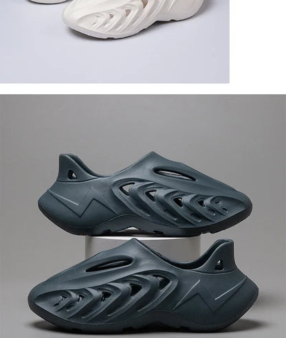 New EVA Men Sandals Couple Soft Hollow Garden Shoes Women Designer Hole Slipper Sneakers Beach Water Shoes Slip on Foam Runner