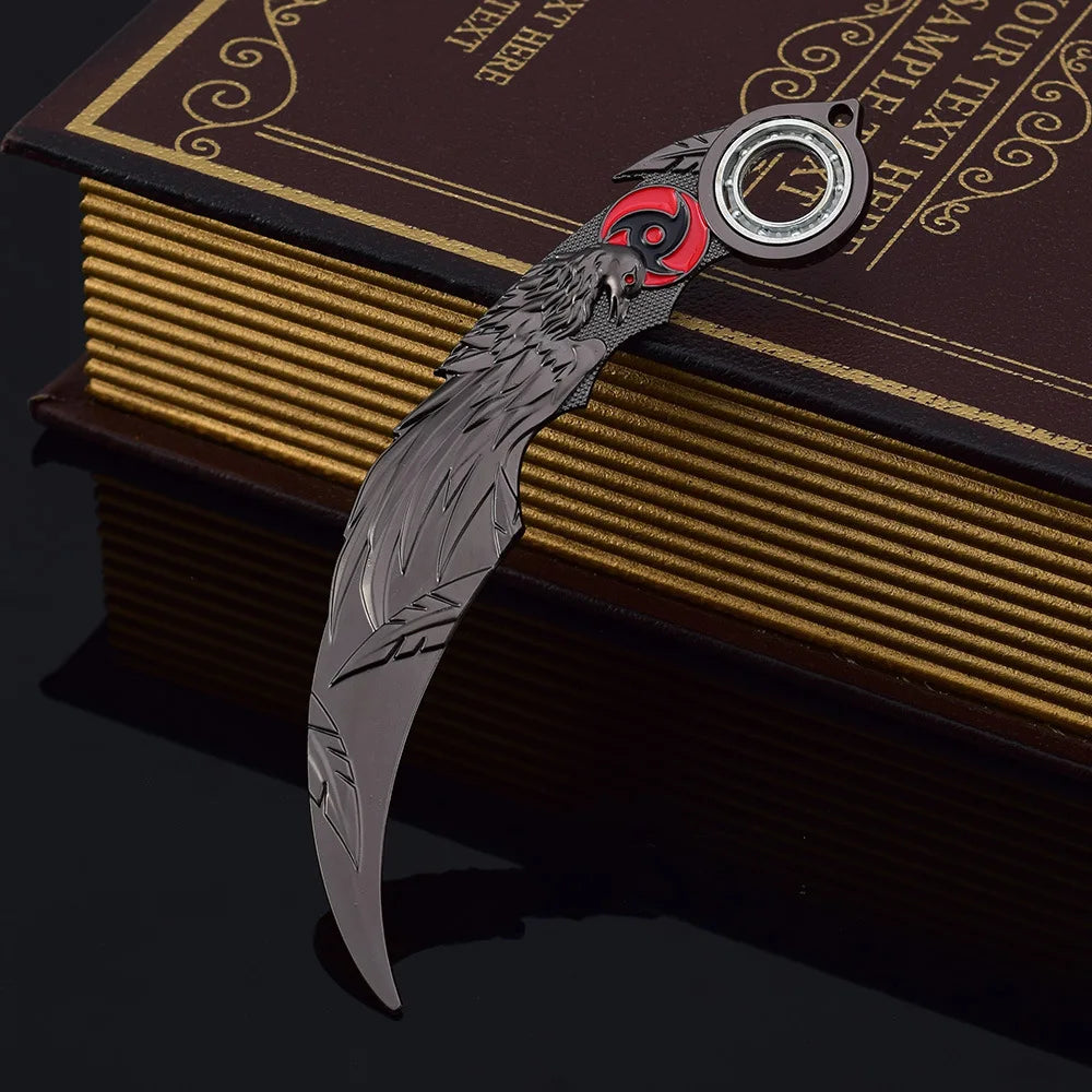 18cm/7.08 Game Figure Blue Dragon Golden Dragon Claw Knife,karambit,Metal Crafts Ornaments Decorate Gifts,Action Figure